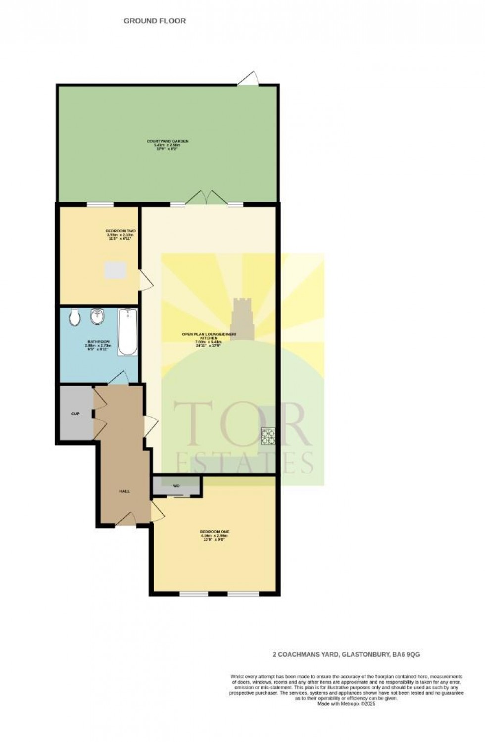 Floorplan for Coachmans Yard, Glastonbury