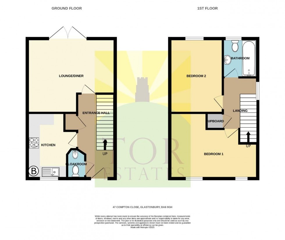 Floorplan for Compton Close, Glastonbury