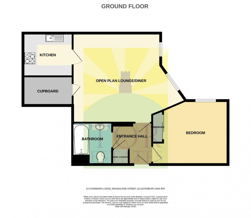 Floorplan for Cavendish Lodge, Glastonbury