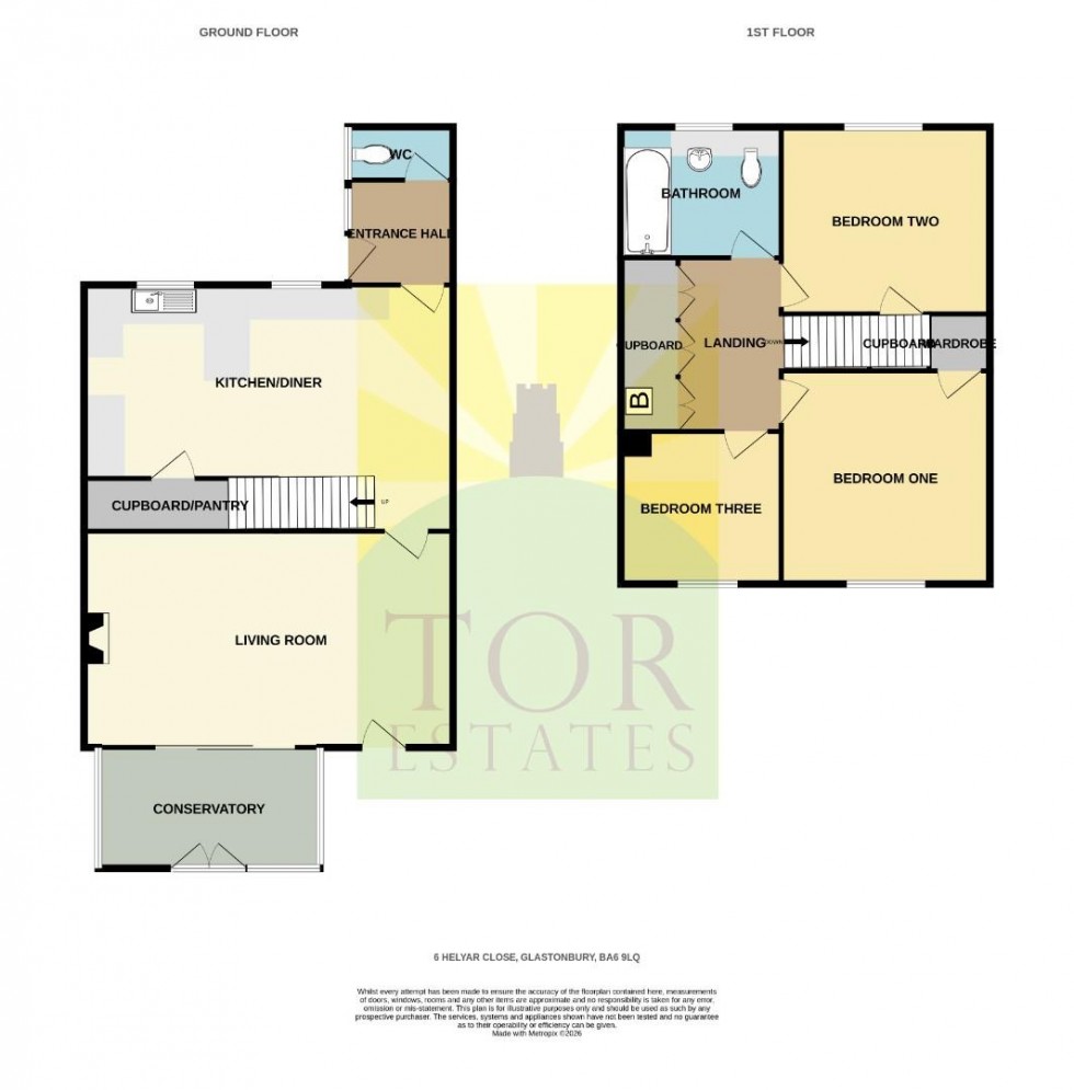 Floorplan for Helyar Close, Glastonbury