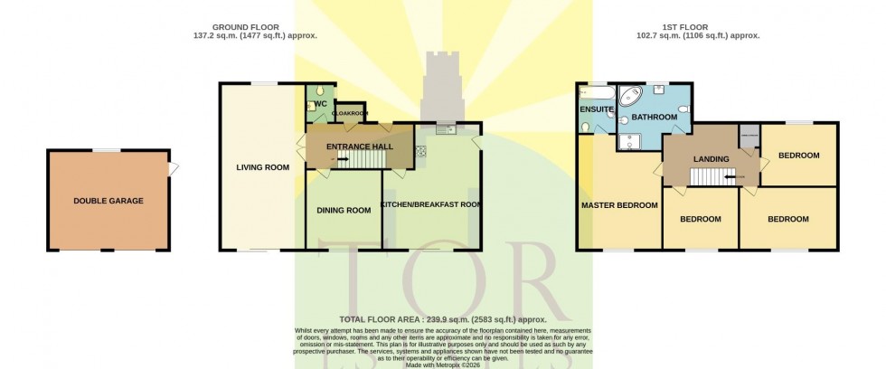 Floorplan for Langland Lane, Catcott, Bridgwater